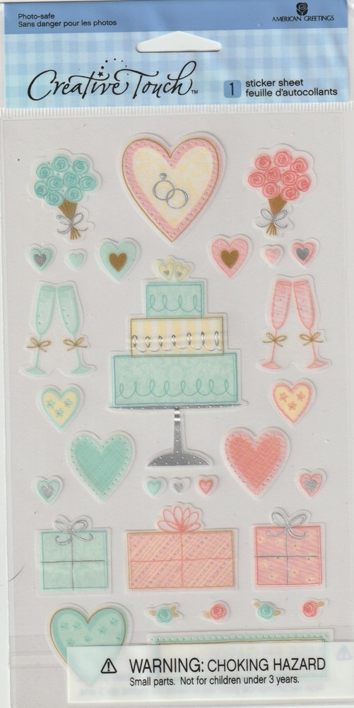 American Greetings -Shapes-Drinks-Wedding-Etc-Creative Touch -Scrapbook Stickers