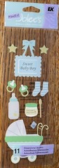 Jolees Sweet Baby Boy Title Stroller Carriage Infant Bottle Scrapbook Stickers