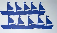 10 SAILBOAT cardstock paper die cut embellishments scrapbook / card making