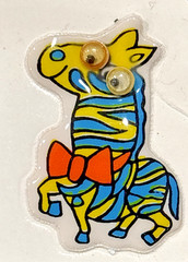 Vintage Googly-Eye Puffy Stickers Lot of 5 Kitten Horse Tooth Mouse Monkey