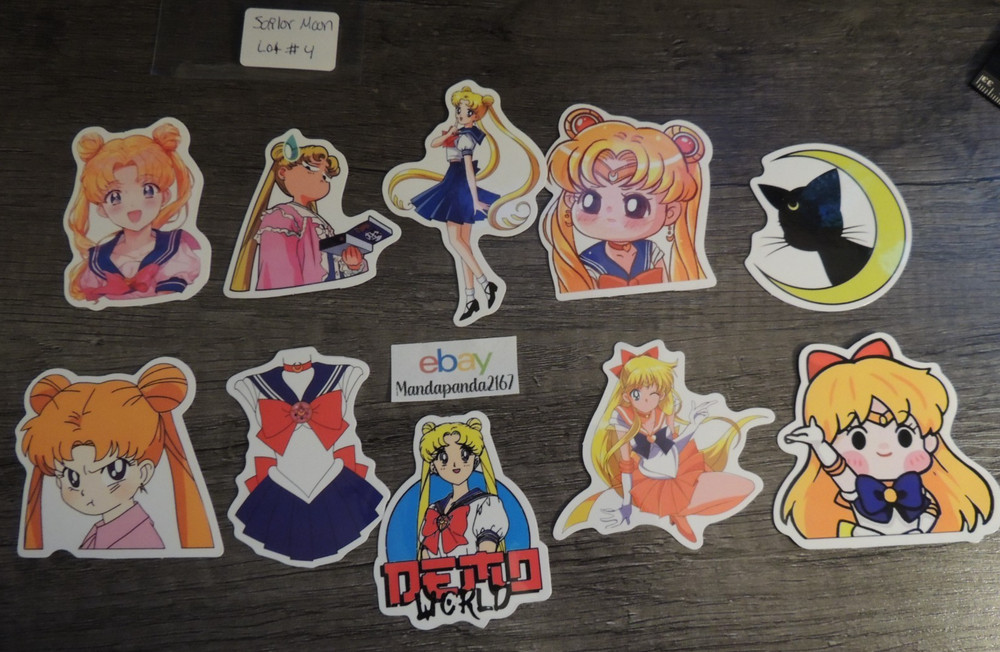 Sailor Moon – Mixed – Stickers Lot #4 – 10 pcs. *Sticker sizes are mixed*