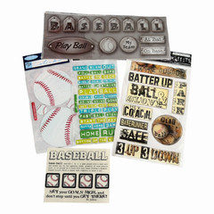 HUGE Baseball Scrapbook & Sticker Lot Mixed Brands Paper Embellishments Crafts