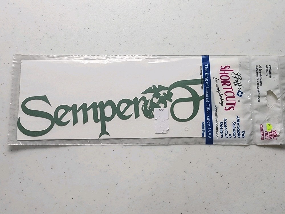 Laser-Cut Design Marines Semper Fi Scrapbooking Paper Craft