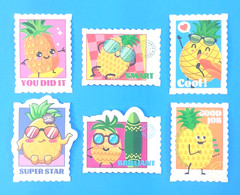 Pineapple Scented Stamp Style Sticker Set Of 6
