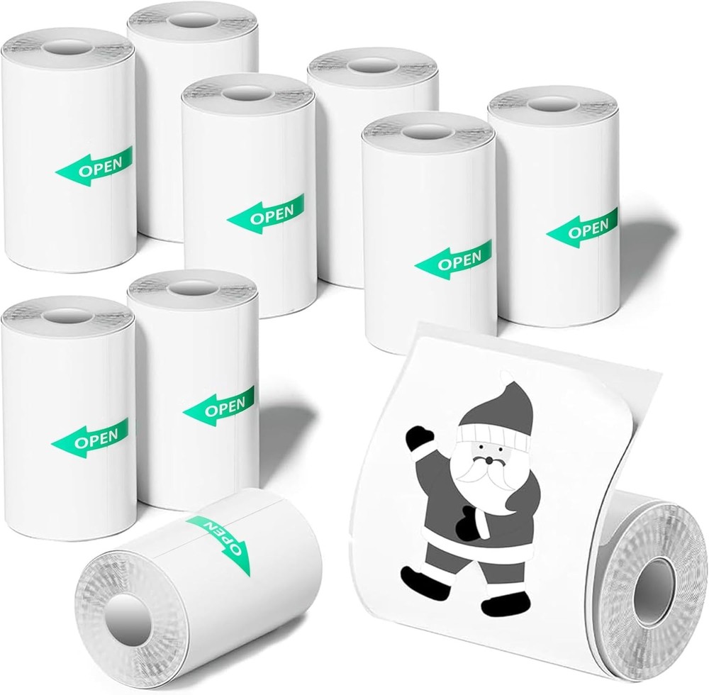 Mini Thermal Printer Sticker Paper 10 Rolls 57x25mm for Kids Instant Camera, …