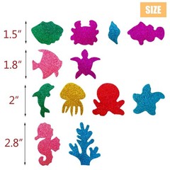 Glitter Foam Sea Animal Stickers Self Adhesive Craft DIY Scrapbook 100PCS