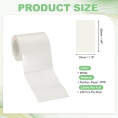 220 Pcs Thermal Sticker Paper, 2×1.2″ Square Thermal Printer Label, White