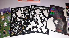 Lot Vintage Hallmark AGC Halloween Stickers Hologram Flocked Google Eyes 80s 90s