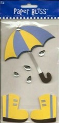 Rain Rainy Day Umbrella Boots Raindrops Spring Showers Paper Bliss Stickers