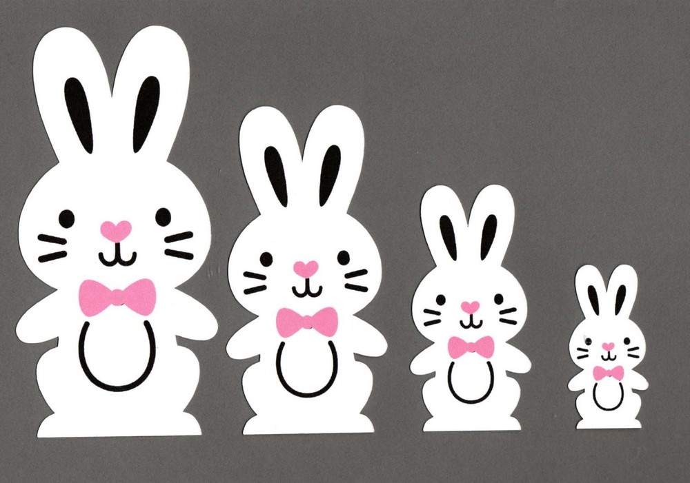 Bunny Die Cuts, White or Chocolate, Easter Bunny die Cuts – Scrapbooking