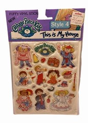 Vintage Cabbage Patch Puffy Stickers This Is My House Dress Up Time Style 4 1984
