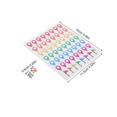 5 Sets Reusable Colorful Map Location Stickers Self Adhesive for Adventure Maps