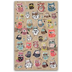CUTE OWL STICKERS Sheet Bird Animal Korean Paper Kid Craft Scrapbook Sticker NEW