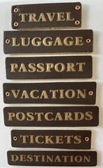 TRAVEL Inspirables Leather Stickers (7pc)Sticko•Vacation•Luggage Tag •Passport