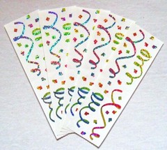 Mrs Grossman Five 2×6″ Vintage «Glitter Confetti’ Sticker Sheets (c-2001)