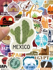 50 Pack Travel around the World Stickers Vinyl Laptop Stickers Waterproof Travel