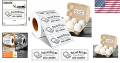 Self-Adhesive Farm Fresh Egg Carton Labels – 800 Stickers, Rectangular Design