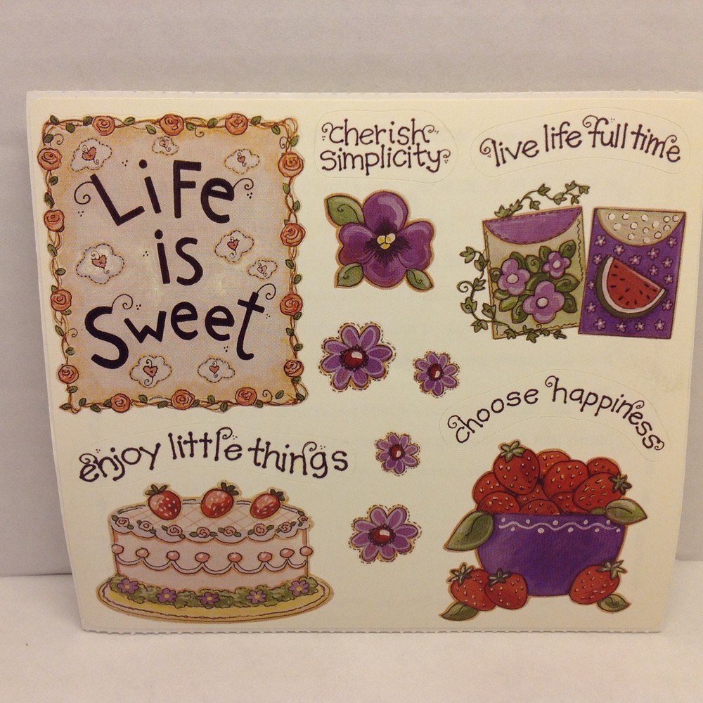 Life Is Sweet Cakes Flowers SCRAPBOOKING Stickers By Joy Marie A105