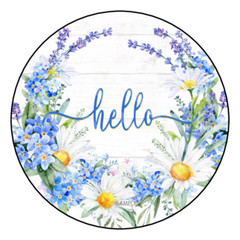 12 LARGE HELLO FLORAL STICKERS ENVELOPE SEALS LABELS 2.5″ ROUND DAISIES