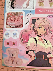 Coquette Anime Girl Sticker Sheet Matte Japanese Korean Deco Journaling Bujo
