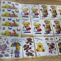 vintage suzy’s zoo stickers 3 Sealed Packs – 15 Full Sheets 10 Partial 21 Mini