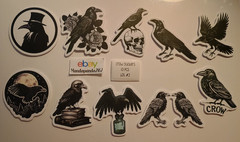 Crow – Bird – Stickers – 10 Pieces – Choose between 5 styles! See Description!