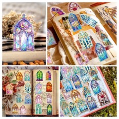 30-Piece Holographic Clear Stained Glass Window Stained-glass