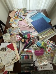 Huge Lot of Scrapbooking Art Supplies Mixed Lot Stickers Tools Paper & More