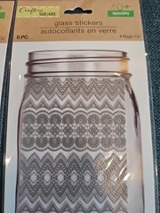 Lot 2 Crafter’s Square Glass Stickers Jar Silver Diamonds 45 Piece New Trim Band