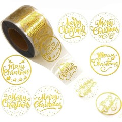 Christmas Label Roll for Gift Bags, Cards, and Favor Bag Use