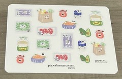 PaperKumaCo Grocery Shopping Doodles Sticker Sheet Paper Kuma Co PKC Stickers