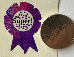 PRISMATIC SPARKLE AWARD RIBBON Stickers(3pc) Mrs.Grossman’s•Sports•Card Making•