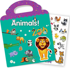 Reusable Sticker Book for Kids, 2 Sets Educational Learning Toys Travel Stickers