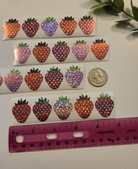 20 STRAWBERRY STICKERS/GLITTER STRAWBERRY STICKERS/SUMMER FRUIT STICKERS