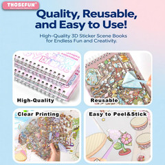 3D Sticker Scene Book for Adults, 20 Mini Sticker Scenes DIY Craft – Make Your O