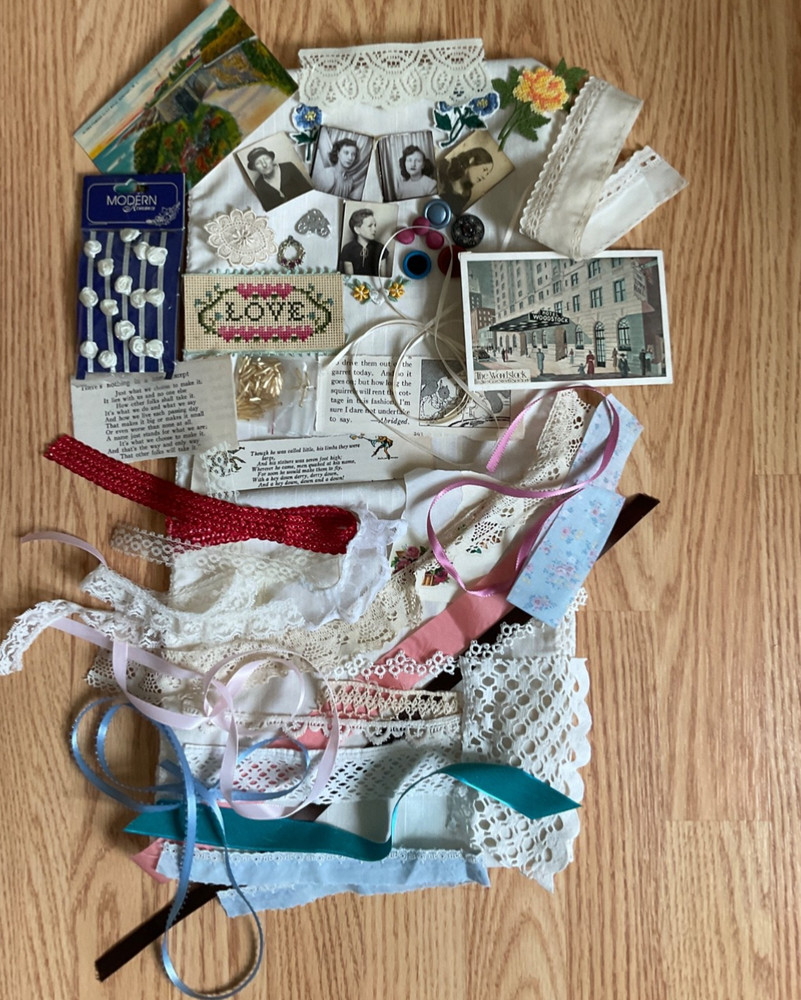 Junk Journal Craft Supplies Most Vintage Photos Trim Ribbon Ephemera Button Plus