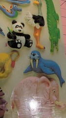 Vintage Stickers American Greetings Jungle Clay Animals Mayan Panda Hippo Sheet