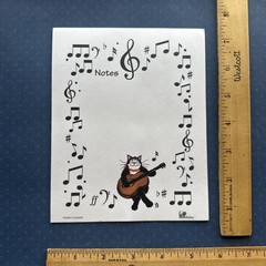 Vintage 80s 90s Hatley Cat Guitar Music Notes Note Stationary Paper Sheets