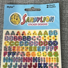 Sandylion Stickers Alphabet Letters Sticker Designs 2 Sheets Mylar Acid Free