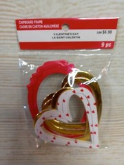 New! 9 PC Heart Cutout 3D Embellishments Valentine Chipboard Red Gold White ~
