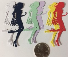 WOMAN WITH PURSE Die-Cut(6pc) 1″x 3″•Working Girl•Female•School •Dancer•Stripper