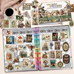 Vintage Aesthetic Stickers 300 PCS, DIY Crafts, Laptop Decal, Multicolor