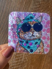 HOLOGRAPHIC STICKER* “Paws & Chic” 2.5×2.5