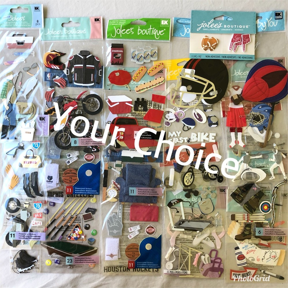Jolee’s Stickers Sports Games Hobby Ballet NFL Football Biking Fencing Gym Chess