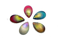 100 Mixed Color With AB Shell Acrylic Flatback Teardrop Cabochons 8X13mm