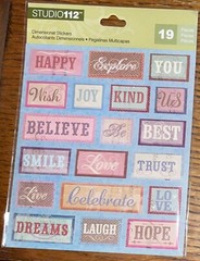 K&Company Studio 112 Words Happy Explore Wish Joy Believe Us Smile Love Sticker