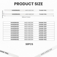 50Pcs 12In Handmade Self-Adhesive Stickers – Long Label Sealing Stickers for Foo