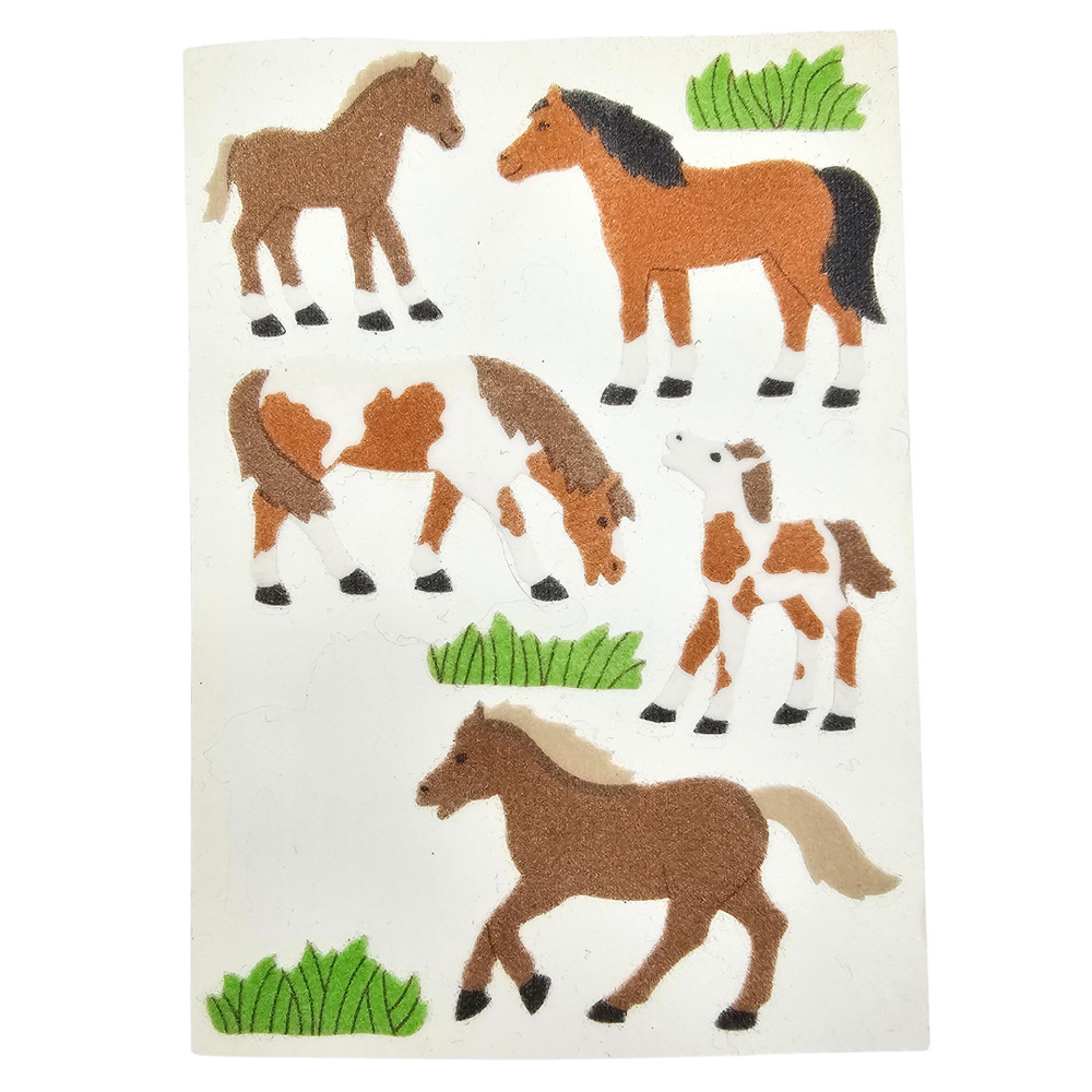Sandylion Vintage Horse Stickers Fuzzy Flocked Sticker Sheet Canada Rare