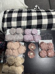 Floral Embellishments, Multicolor, Faux artificial paper/fabric embellishments