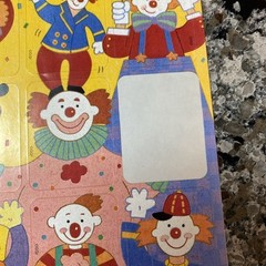 Vintage Clown Stickers 8 Count In Package 80’s 1980’s antique sticker sheet